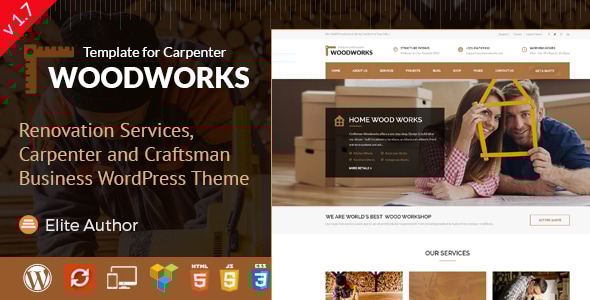 Wood Works - Carpenter and Craftsman Business WordPress Theme Logo